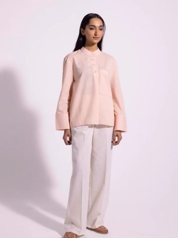 Stylish coral shirt perfect for casual events